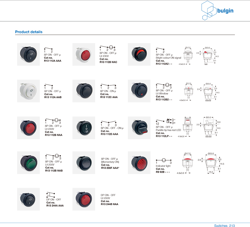 R13圓形翹板開關(guān)功能 R13圓形翹板開關(guān)功能