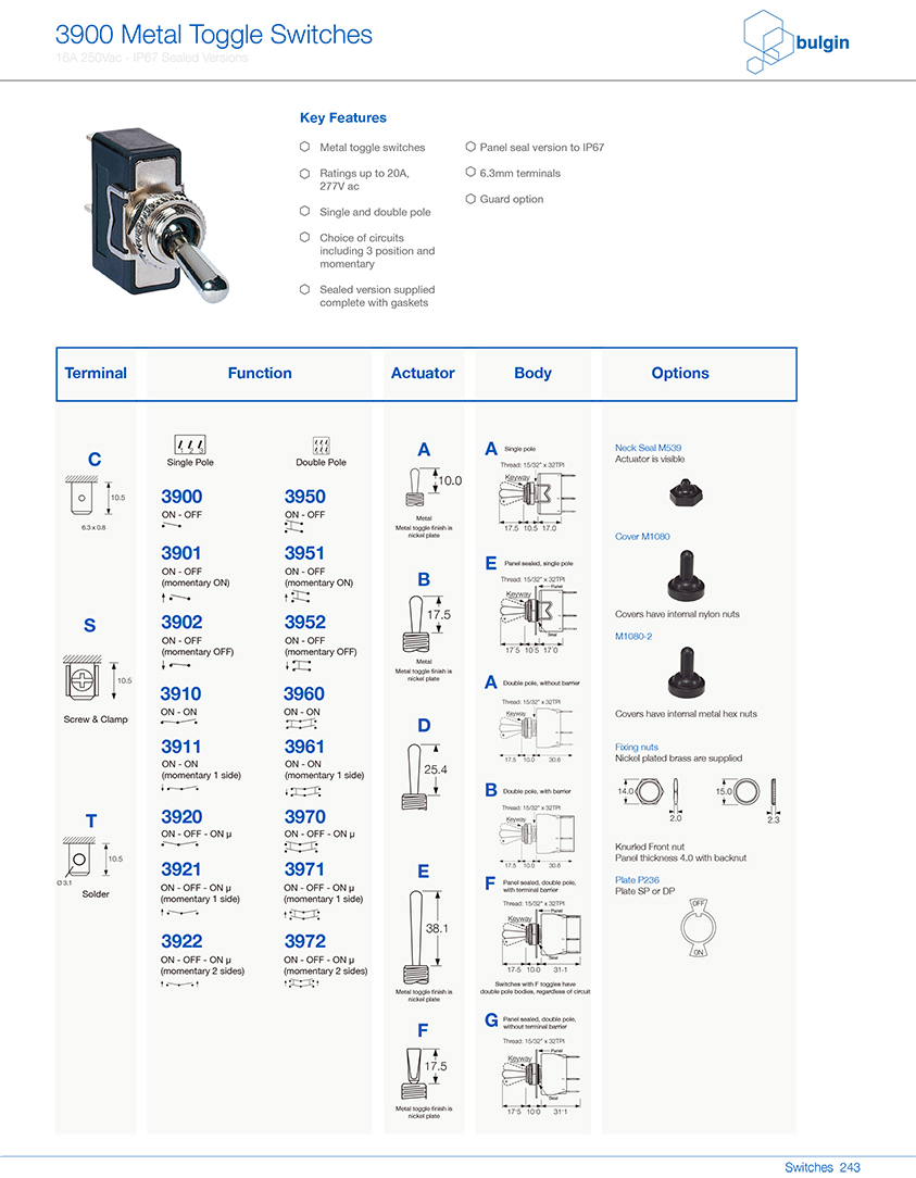 3900金屬搖桿開(kāi)關(guān)系列選型