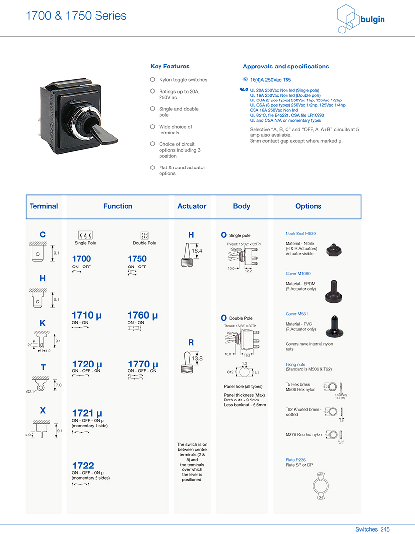 搖桿開關(guān)1700選型