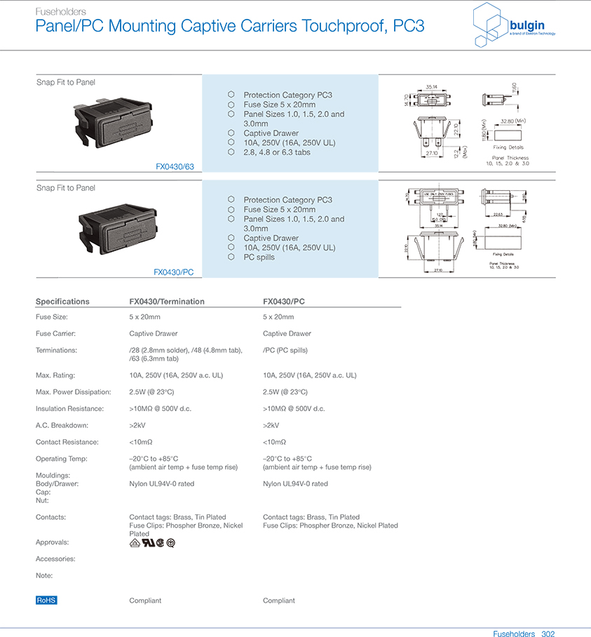 FX0430 保險(xiǎn)絲座選型 FX0430 保險(xiǎn)絲座選型