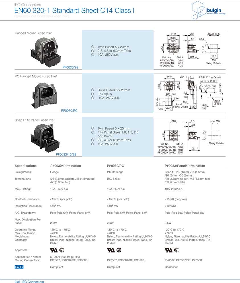 PF0030系列法蘭安裝雙保險(xiǎn)絲座選型
