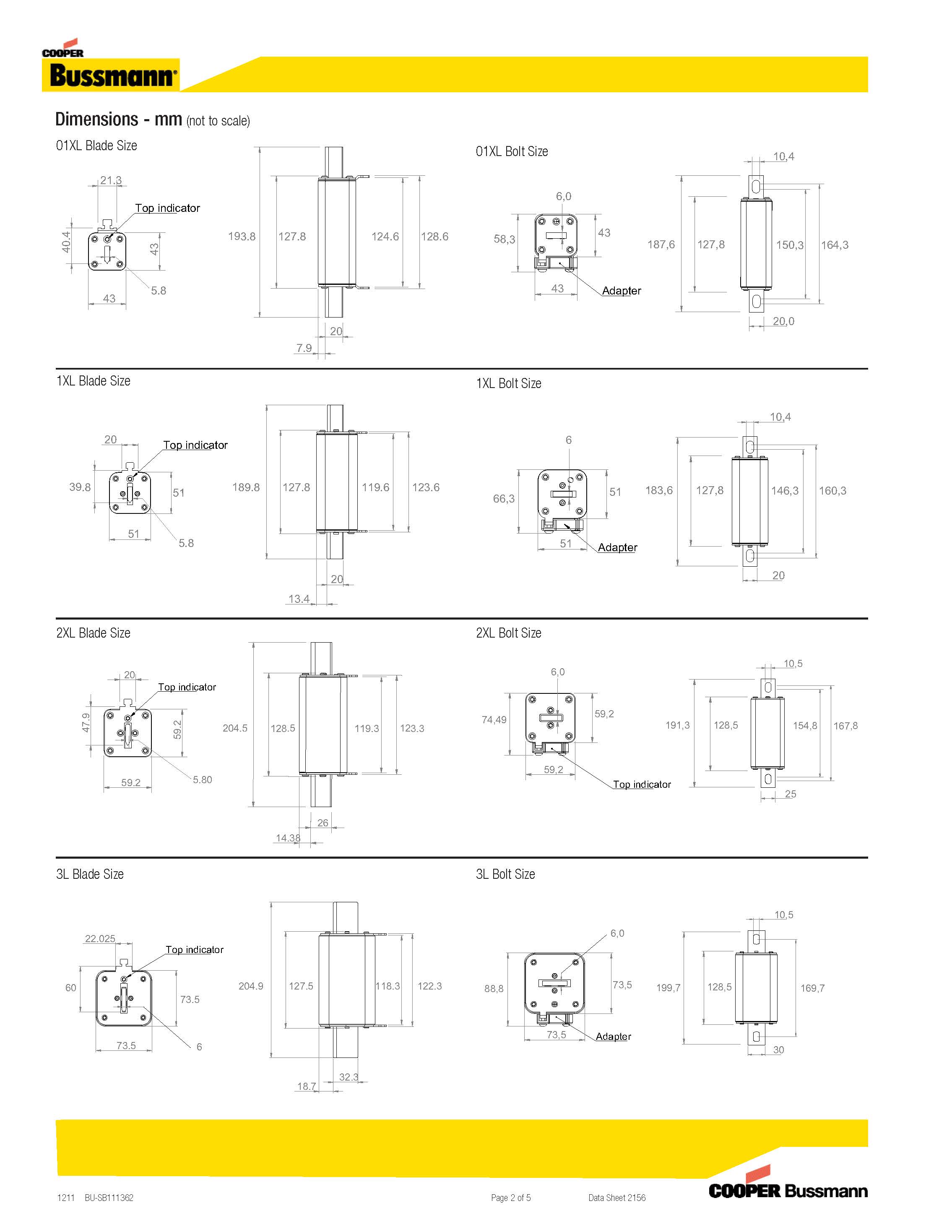 PV光伏熔斷器 XL系列 產(chǎn)品尺寸圖 PV光伏熔斷器 XL系列 產(chǎn)品尺寸圖