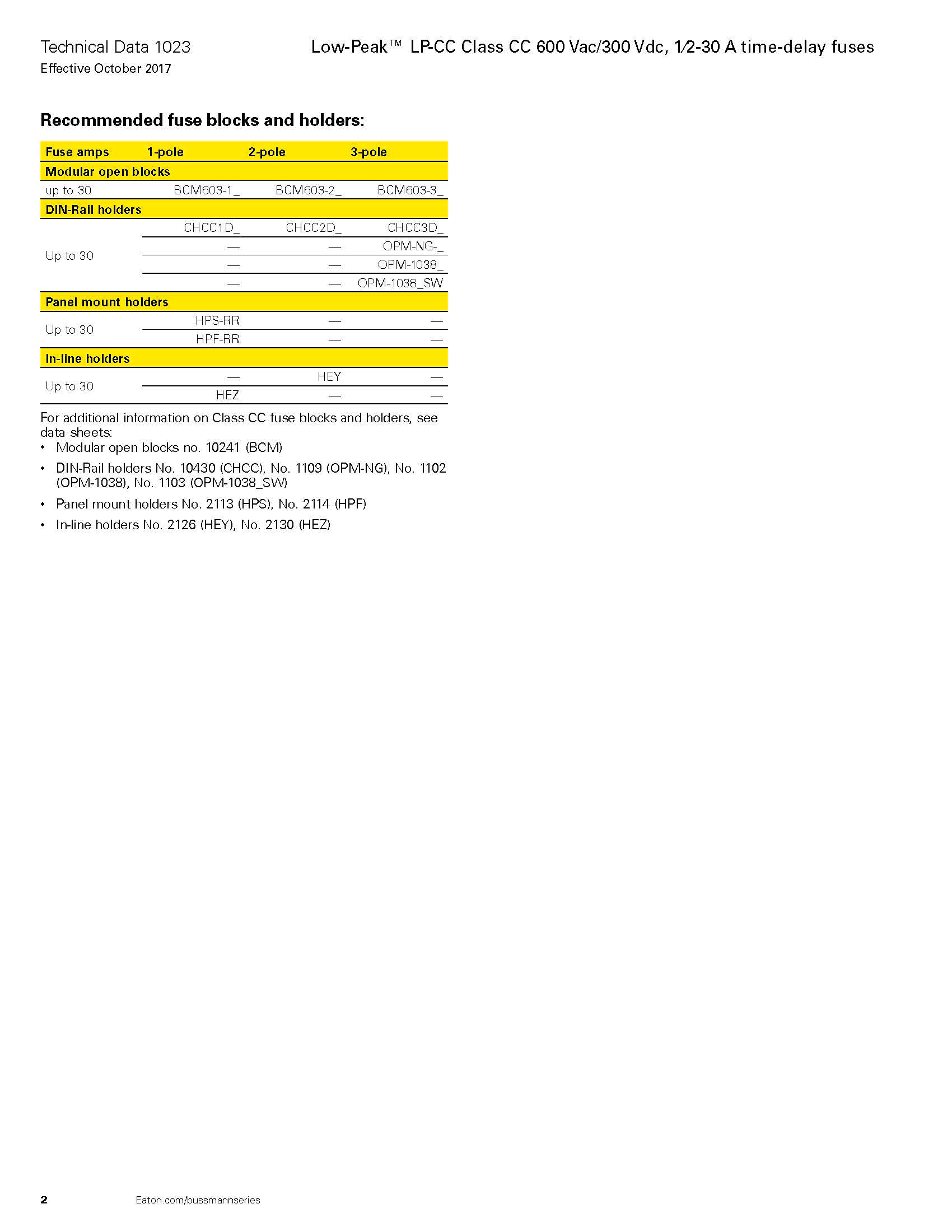 LP-CC系列10*38延時熔斷器參數(shù) LP-CC系列10*38延時熔斷器參數(shù)